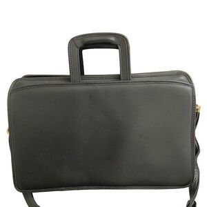 Jack George black leather briefcase unisex